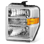 Driver Side Headlight for Ford E-150-750 SD (2008–2021) Chrome Amber