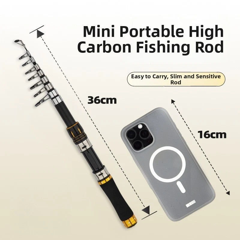 Fishing Rod for Travel (Telescopic Carbon, 1.6-2.1m)