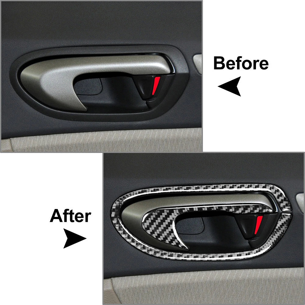 8Pcs Carbon Fiber Interior Door Handle Bowl Trim for Honda Civic (2006–2011)