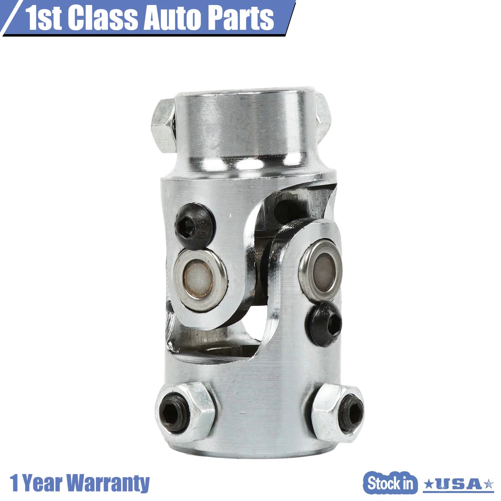 Chrome Steel Steering U Joint for Universal Hot Rod (1" DD x 3/4" DD)