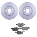 Front Rotors & Akebono EURO Ceramic Brake Pads Kit for Mercedes W211 E500 (2003–2009)