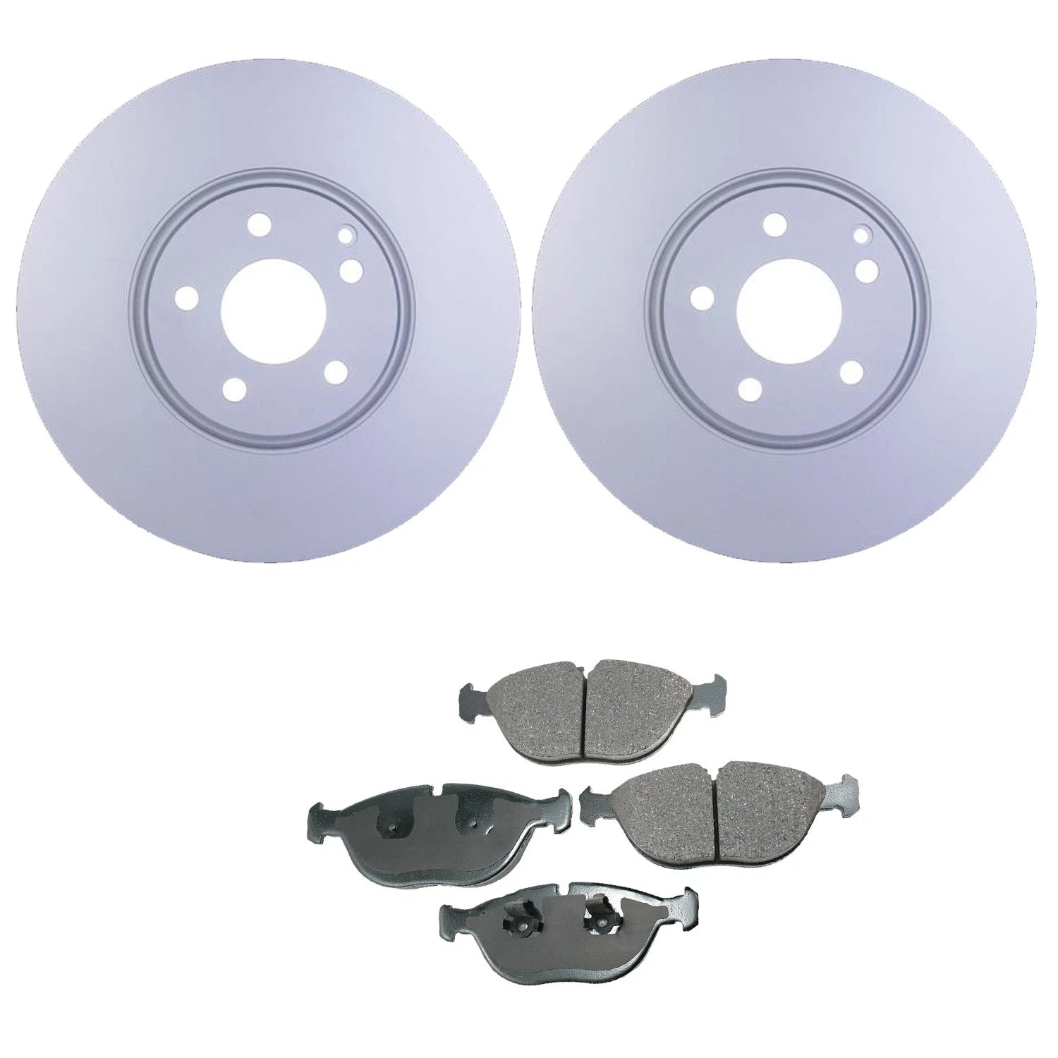 Front Rotors & Akebono EURO Ceramic Brake Pads Kit for Mercedes W211 E500 (2003–2009)