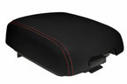 Leather Console Lid Armrest Cover for Mitsubishi Montero (2001–2006) Red Stitch