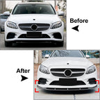 Front Bumper Spoiler Splitter Lip for Mercedes Benz C Class W205 (2019–2021)