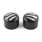 Black  Front Cut Axle Nut Cap Covers for Harley Softail Touring