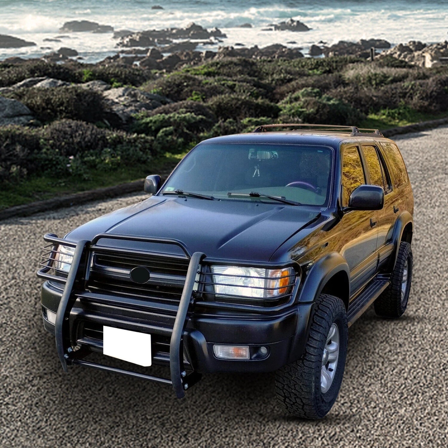 Grill Headlight Brush Guard for Toyota 4-Runner (1999–2002) Powder-Coated Black