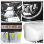Full LED Dual U-Shape Halo DRL Headlights for Peterbilt 359 379 389 (1981–2021)