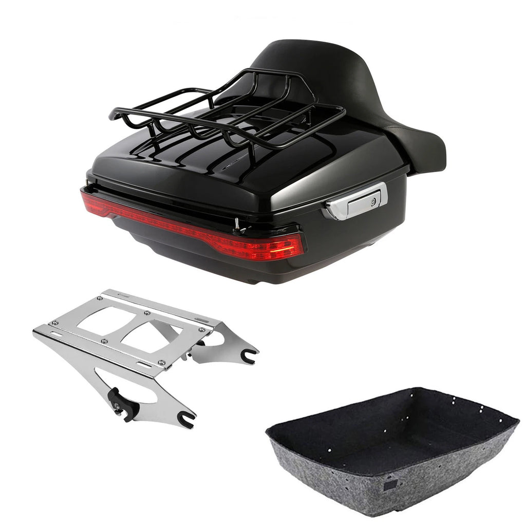 LED Light Mount Rack Backrest Pad for Harley Touring (2014–2026)