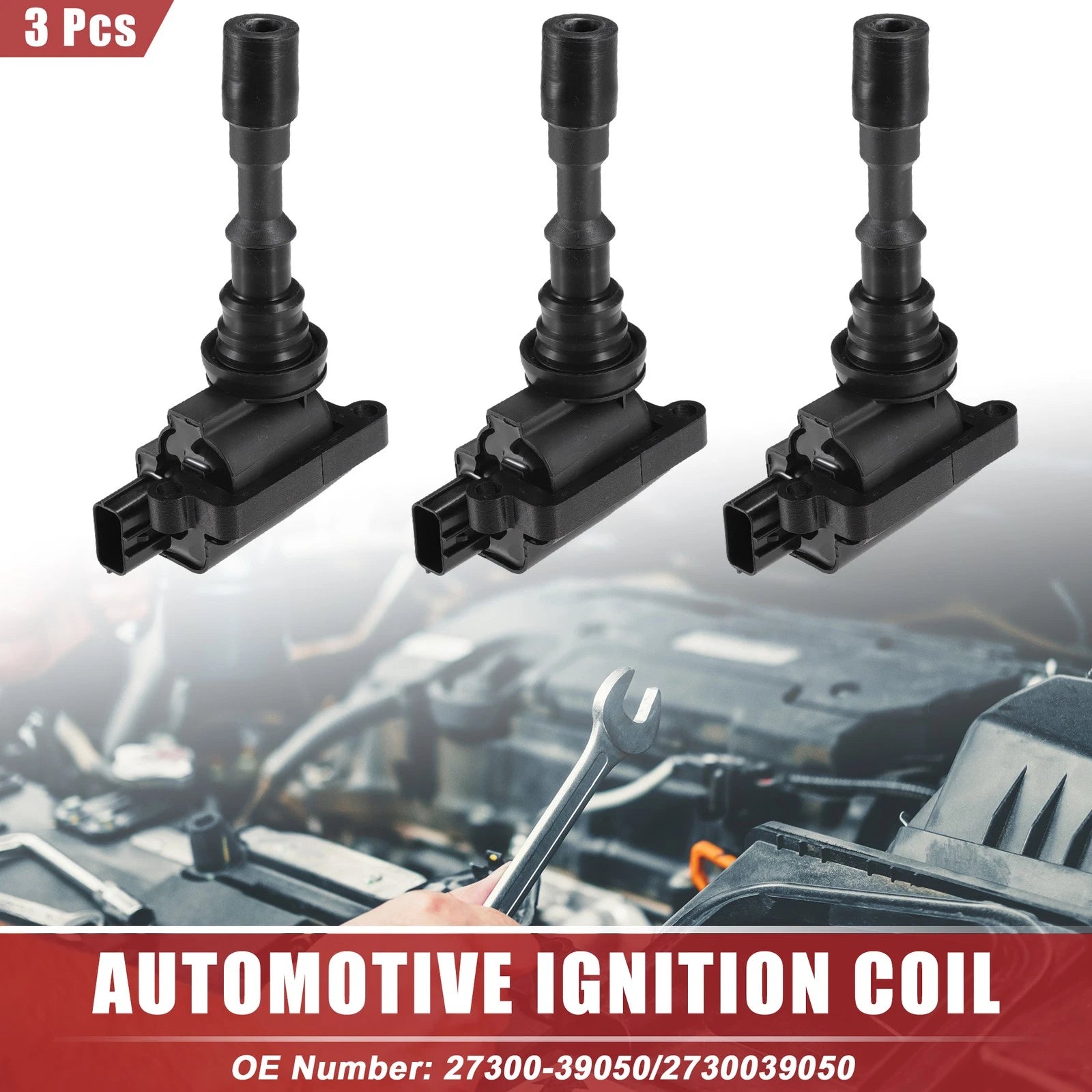 3X Ignition Coil for Kia Sedona (2002–2005) No. 2730039050 Black