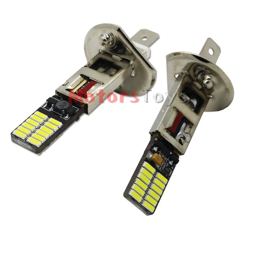2X HID White 24-SMD H1 LED Replacement Bulbs for Fog Lights