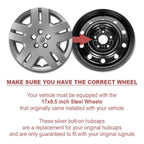 Wheel Cover Hubcaps Silver 17 Inch Bolt On Set for Dodge Avenger (2011–2014)