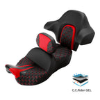 Driver Passenger Gel Seat & Backrests Pad for Harley Road Glide (2014–2023)