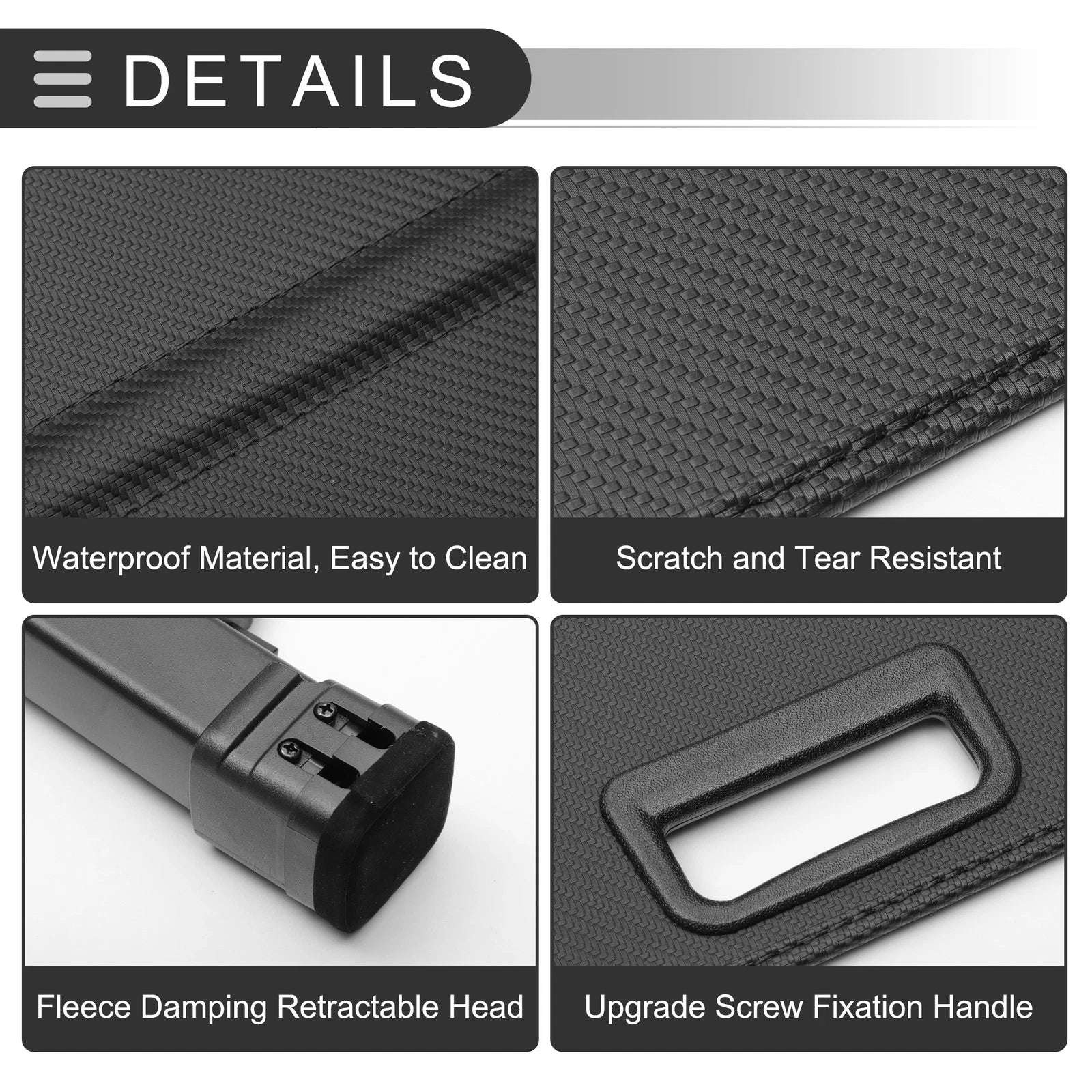Retractable Cargo Cover for Mercedes-Benz GLE350 (2016–2019) Black Carbon Fiber