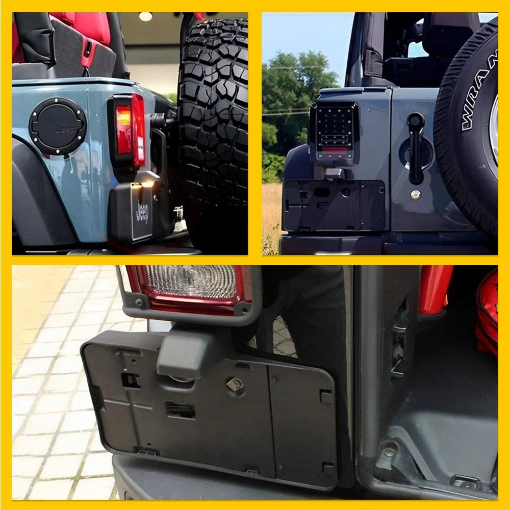 Rear License Plate Mounting Bracket & Light for Jeep Wrangler (2007-2017)
