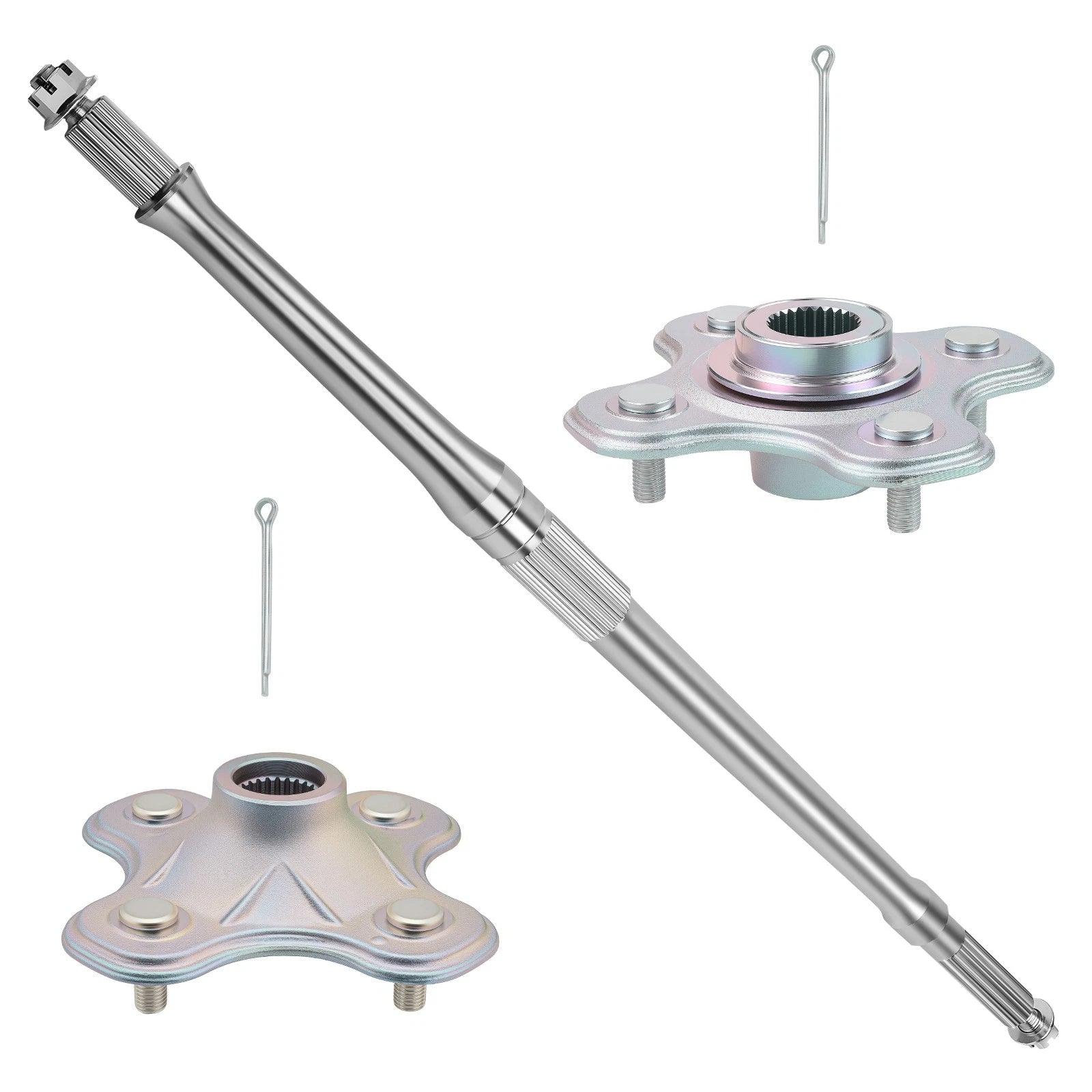 Rear Axle Shaft & Nut & Pin & Wheel Hub for Yamaha Big Bear 400 (2000–2006)