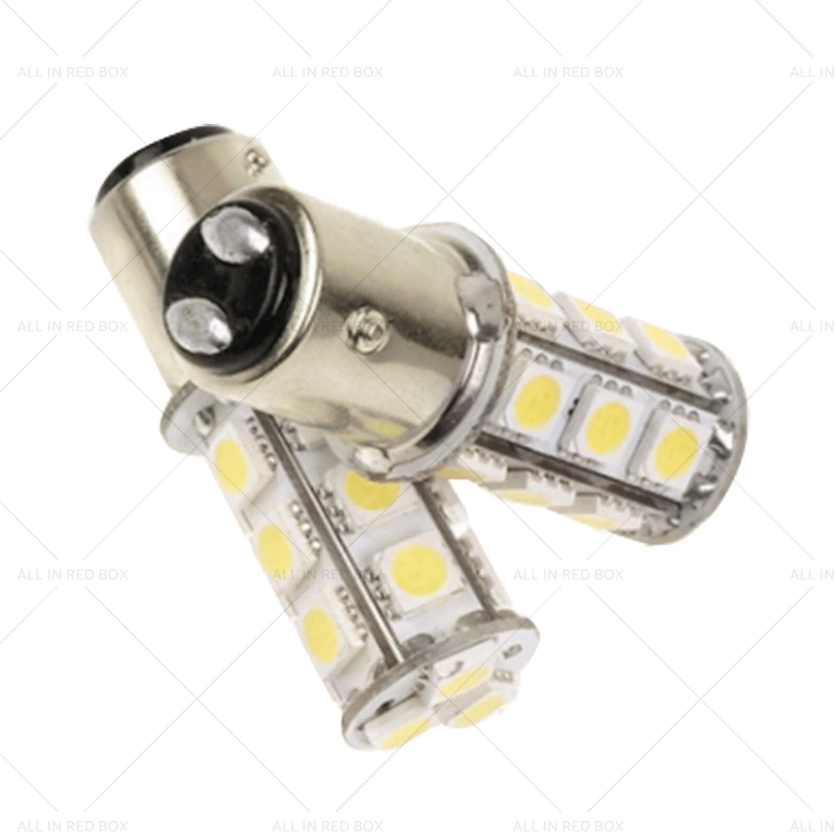 2X 12V BA15D LED 18 SMD Cool White Light Globes for Caravan Car
