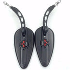 Black Skull Side Mirrors for Harley Super Glide FXE (2006–2017)
