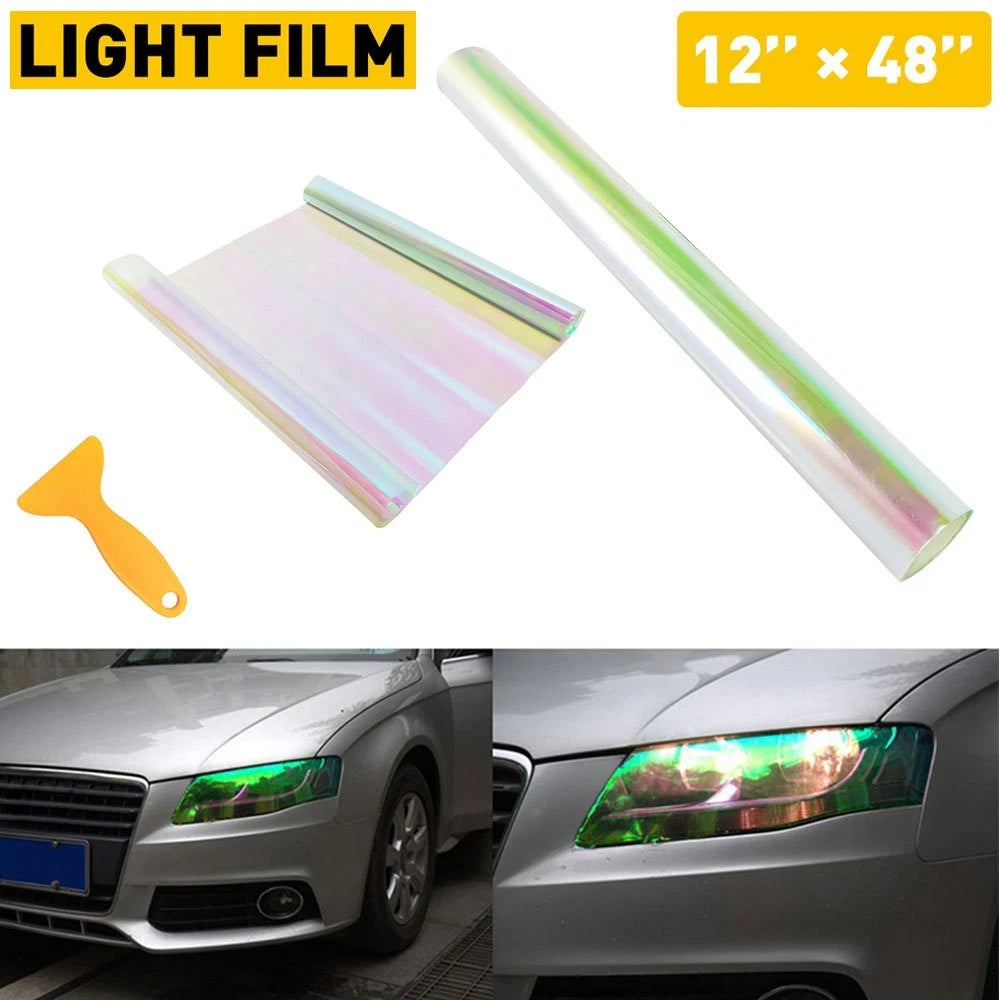 12"x48" Chameleon Light Blue Vinyl Tint Film for Headlights/Fog Lights/Taillights