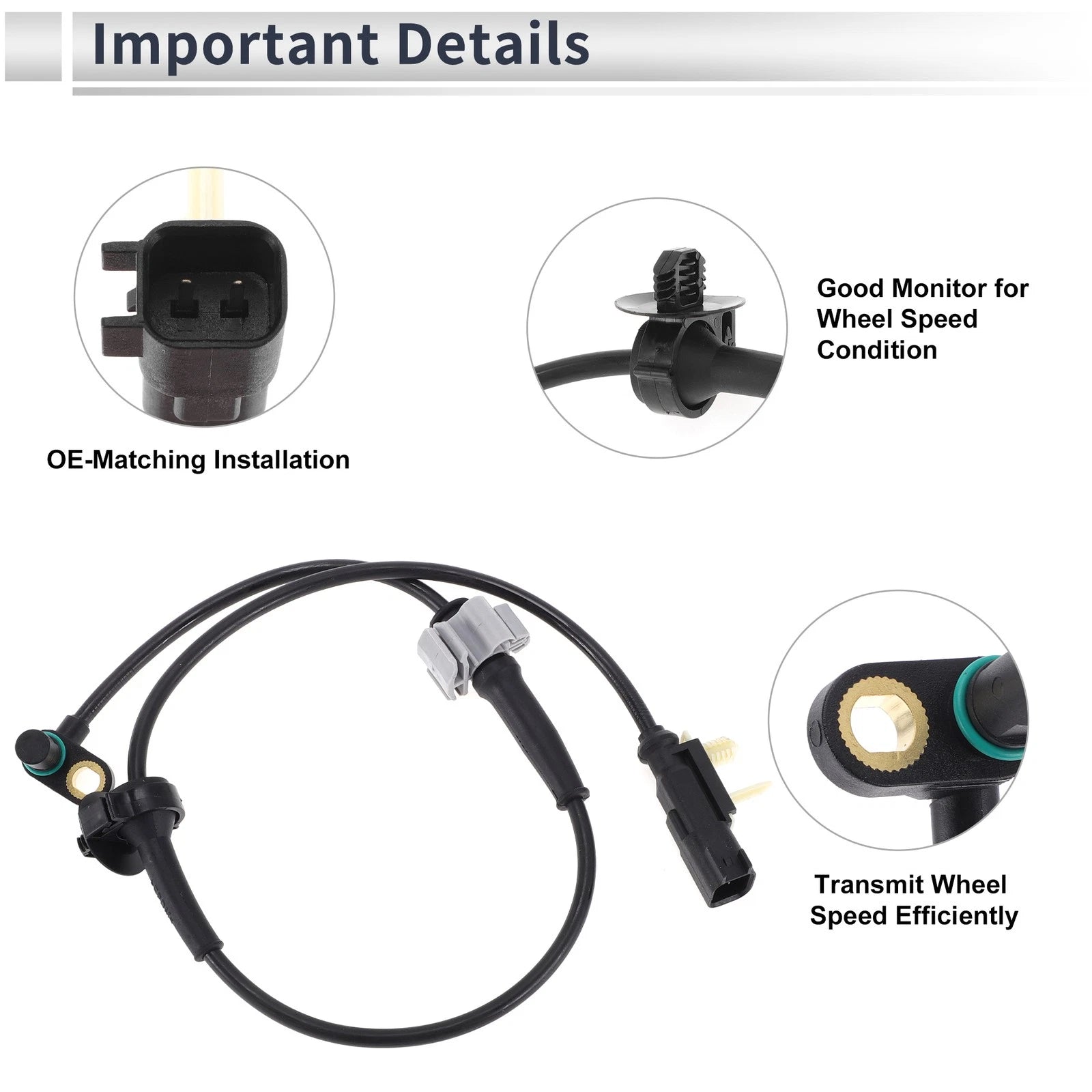 ABS Wheel Speed Sensor for Chevrolet Silverado 1500 (2014–2018) 1 Pcs Front Left/Right