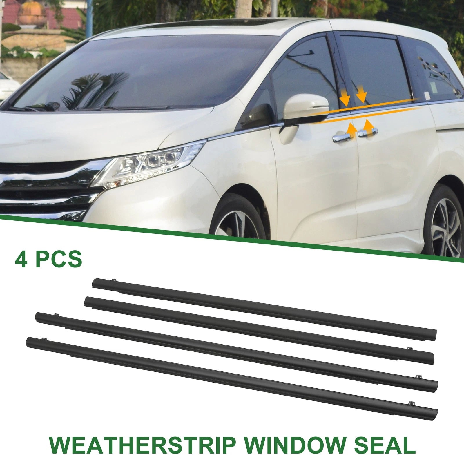 Set of 4 Weatherstrip Window Seal No.72450SFE004 for Honda Odyssey (2005–2008)