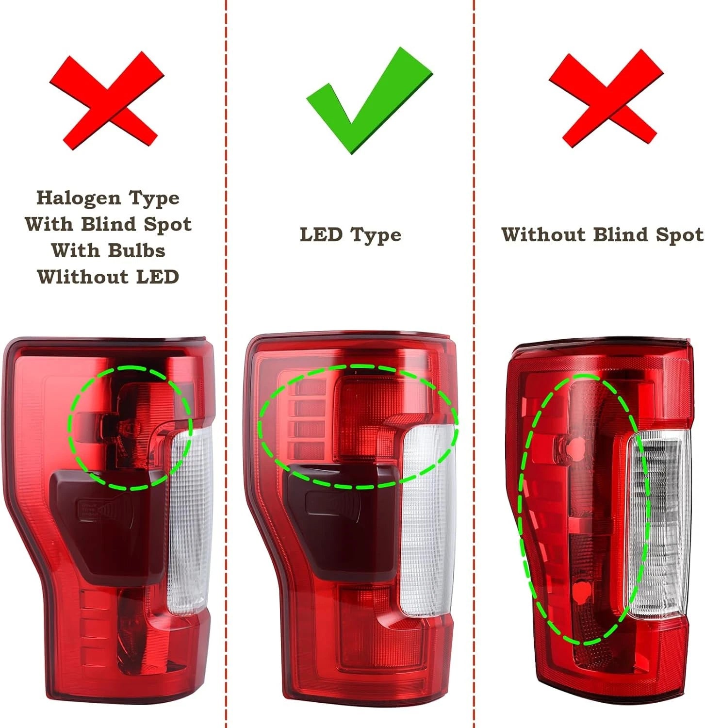 Left Side LED Tail Light for Ford F-250 F-350 F-450 (2017–2019) KC3Z13405B