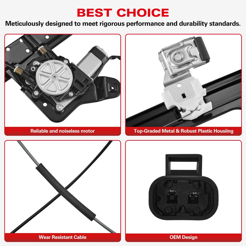 Power Window Regulator for BMW 320i 325i 325xi (2001–2005) Rear Left