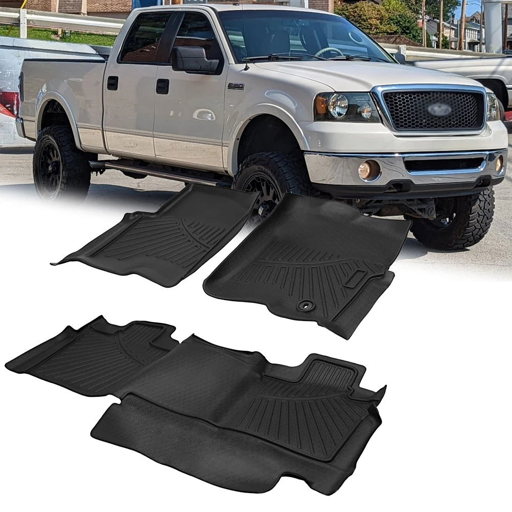 Set of 2 Floor Mats Liners for Ford F-150 Super Crew Cab (2004–2008)