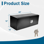 48" x 18" x 18" Black Steel Tool Box for Pickup Truck (Fits Most Models)