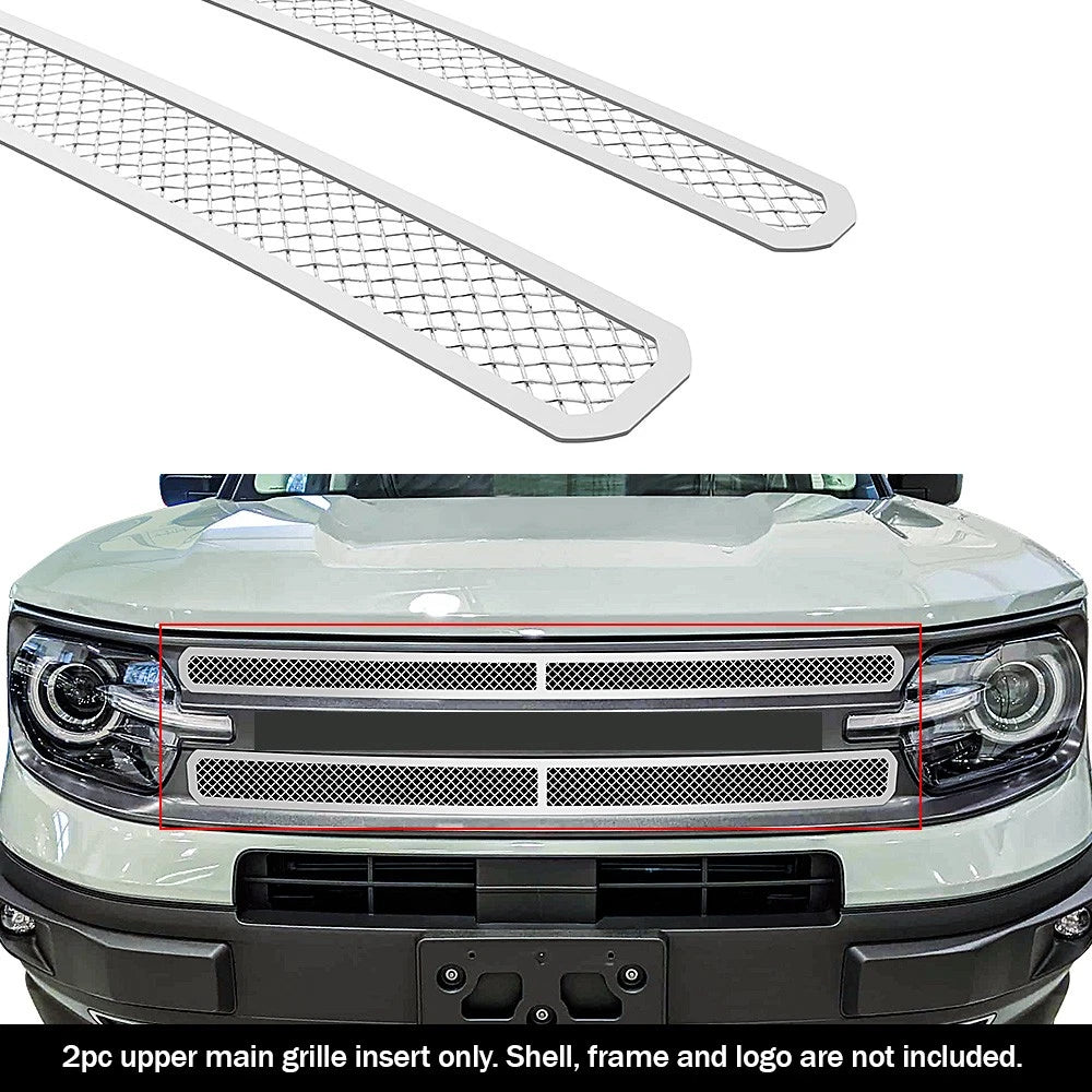 Stainless Chrome Mesh Grille Insert for Ford Bronco Sport (2021-2026)