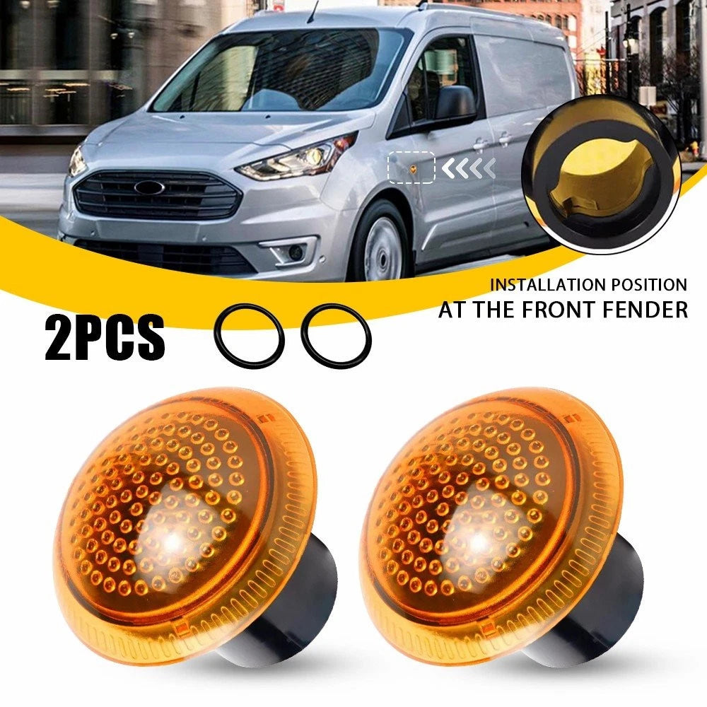 Side Fender Turn Signal Lights for Ford Transit Connect (2010–2021) - Amber