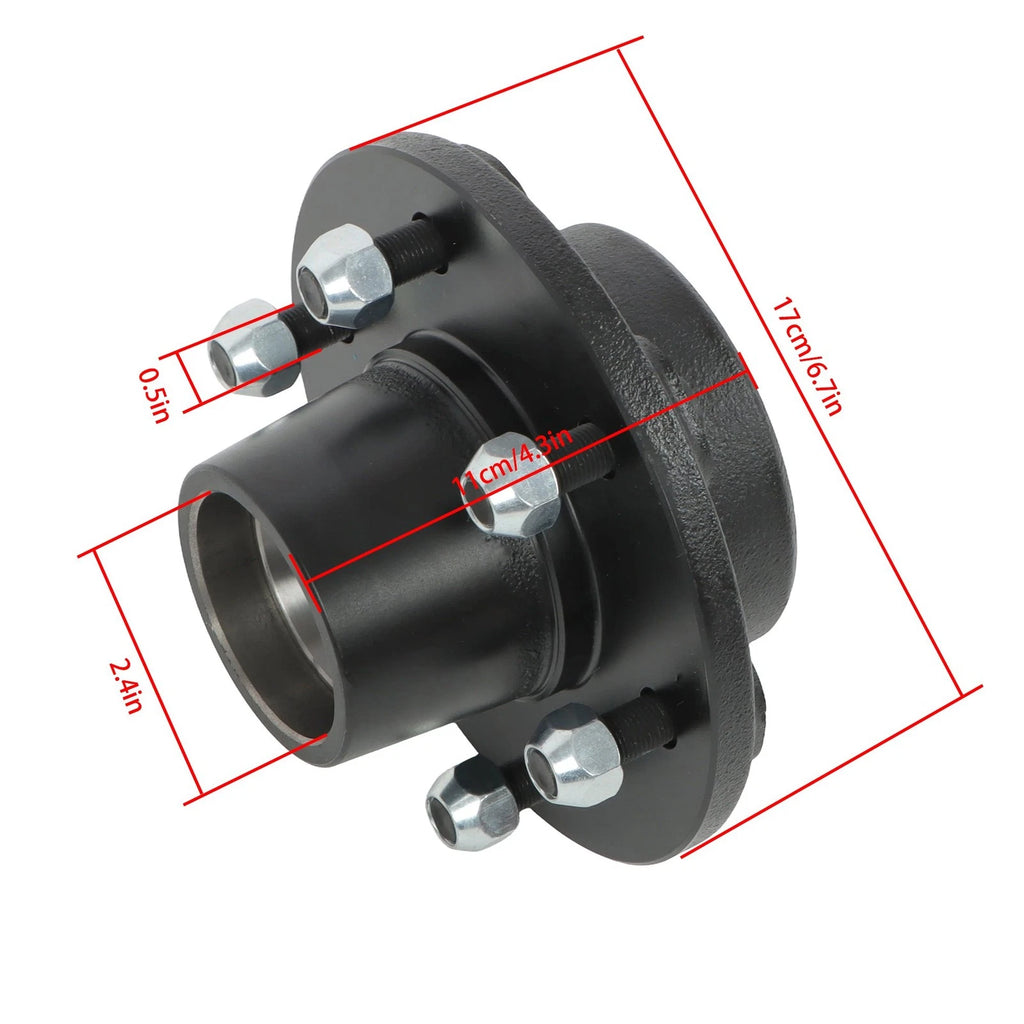 Set of 2 Trailer Wheel Hub Kits for 6,000-Pound #42 Hubs (6-Lug 5.5")