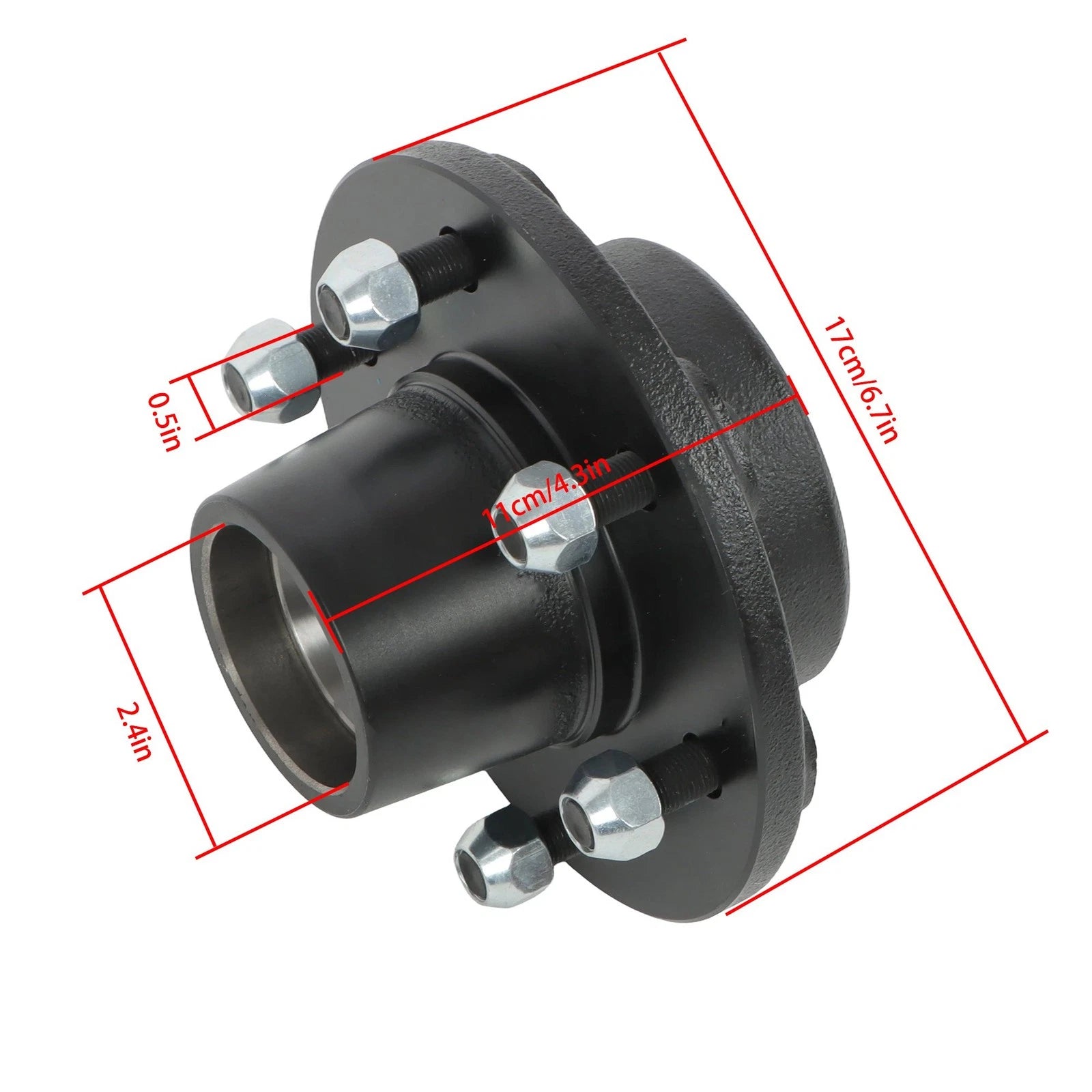 Set of 2 Trailer Wheel Hub Kits for 6,000-Pound #42 Hubs (6-Lug 5.5")