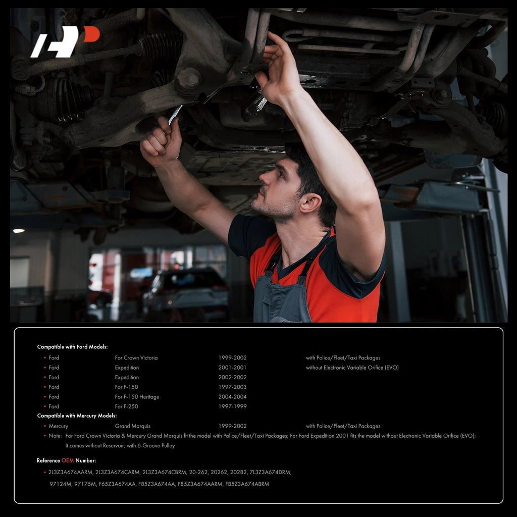 Power Steering Pump with Pulley for Ford F-150 F-250 Expedition (1997–2003)