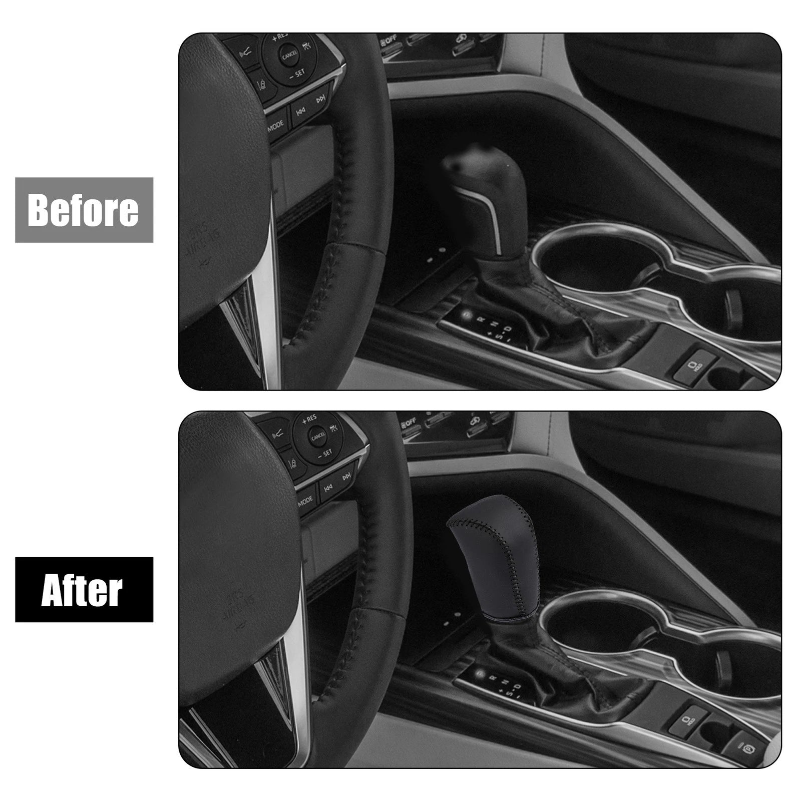 Faux Leather Gear Shift Knob Cover for Toyota Corolla (2014–2021)