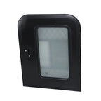 Black Tear Drop Trailer Entry Door for RV Camper (26"W x 32"H)