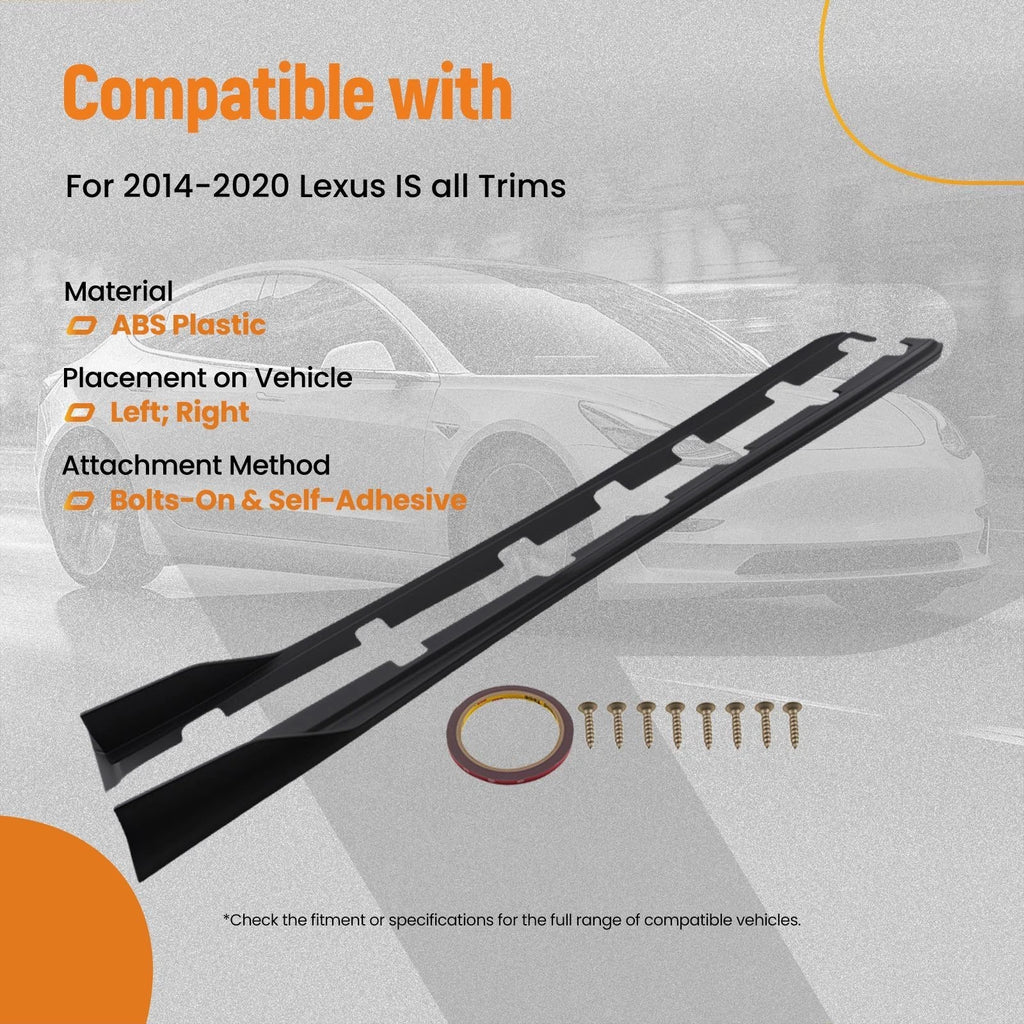 ABS Side Skirt Extension for Lexus IS Series (2014–2020) Matte Black Kit