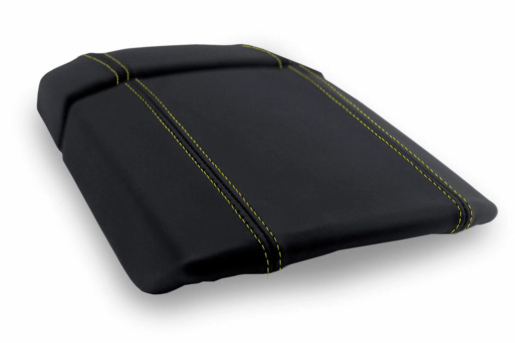Leather Console Lid Armrest Cover for Toyota 4Runner (2003–2009) Yellow Stitch