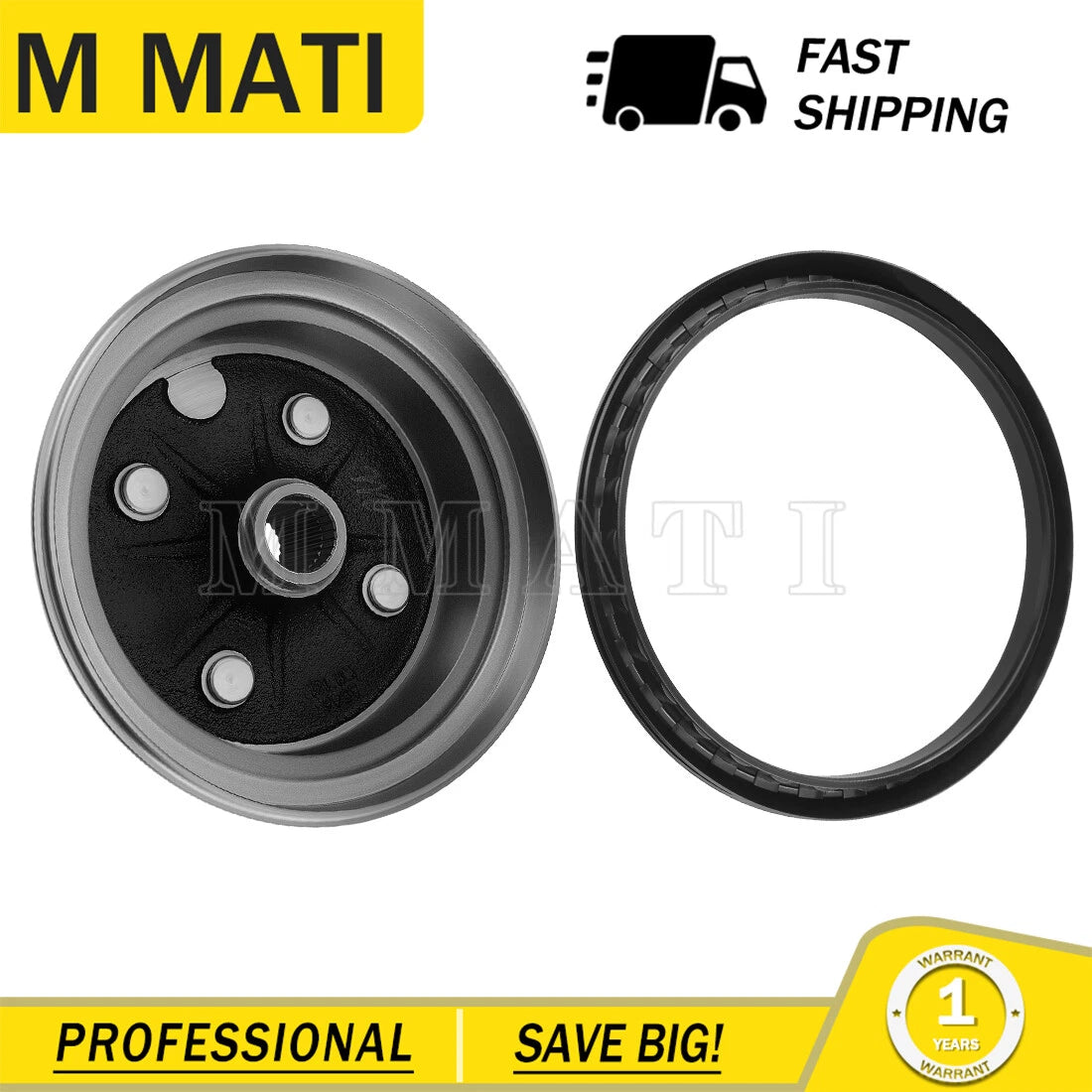 Brake Drum Hub & Dust Seal for Yamaha Timberwolf 250 YFB250 (1992–1998)