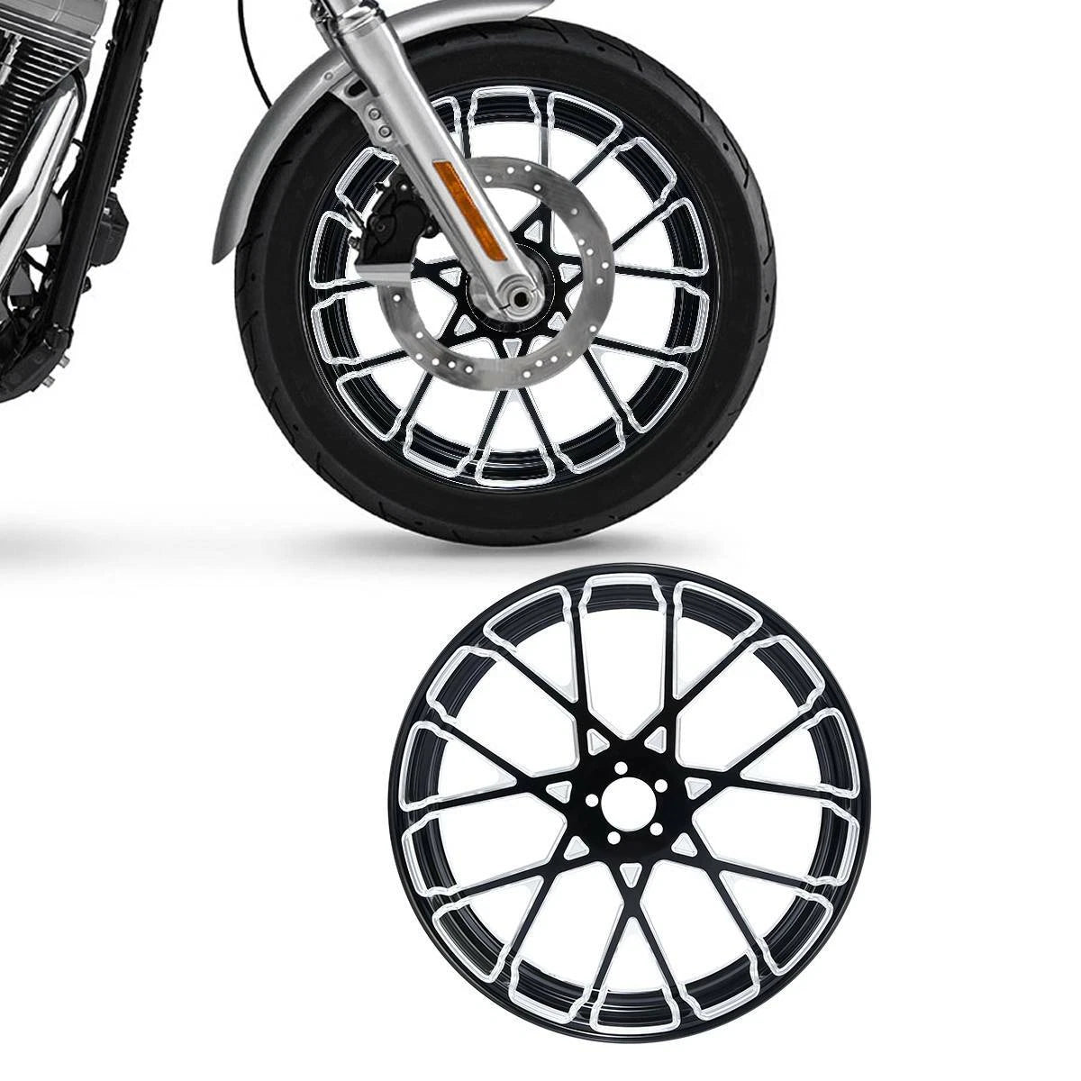 23" CNC Front Wheel Rim Hub for Harley Touring (1997–2021)