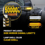 Tow Side Mirror Signal Light Switchback LED for Chevy Silverado GMC Sierra (2014–2018)