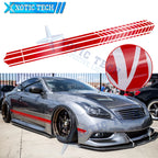 2Pcs JDM Glossy Red Side Door Fender Decal Stripes for Infiniti (2000–2007)