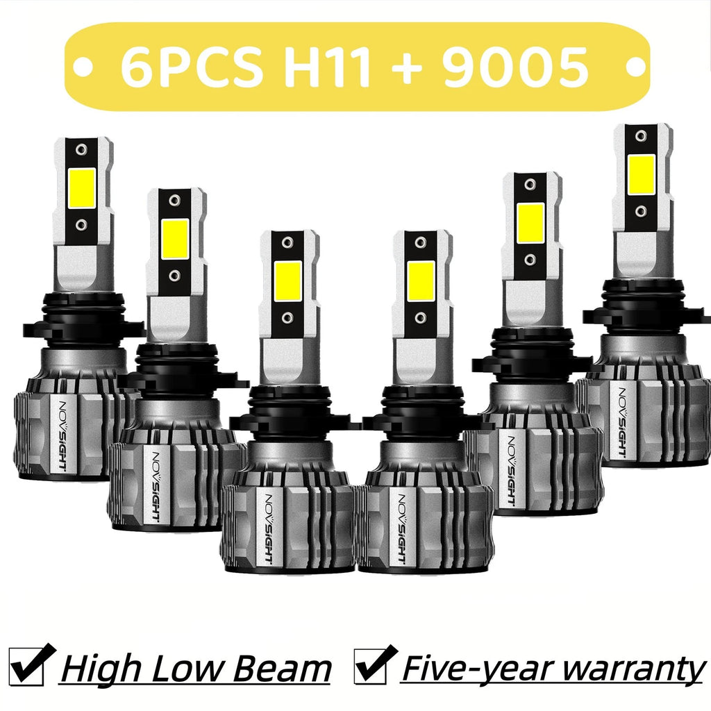 6X Canbus 9005 H11 LED Headlight High Low Beam Fog Bulbs 6500K