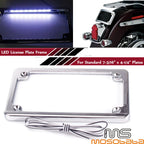 Chrome License Plate Frame w/LED Light for Harley Sportster 883
