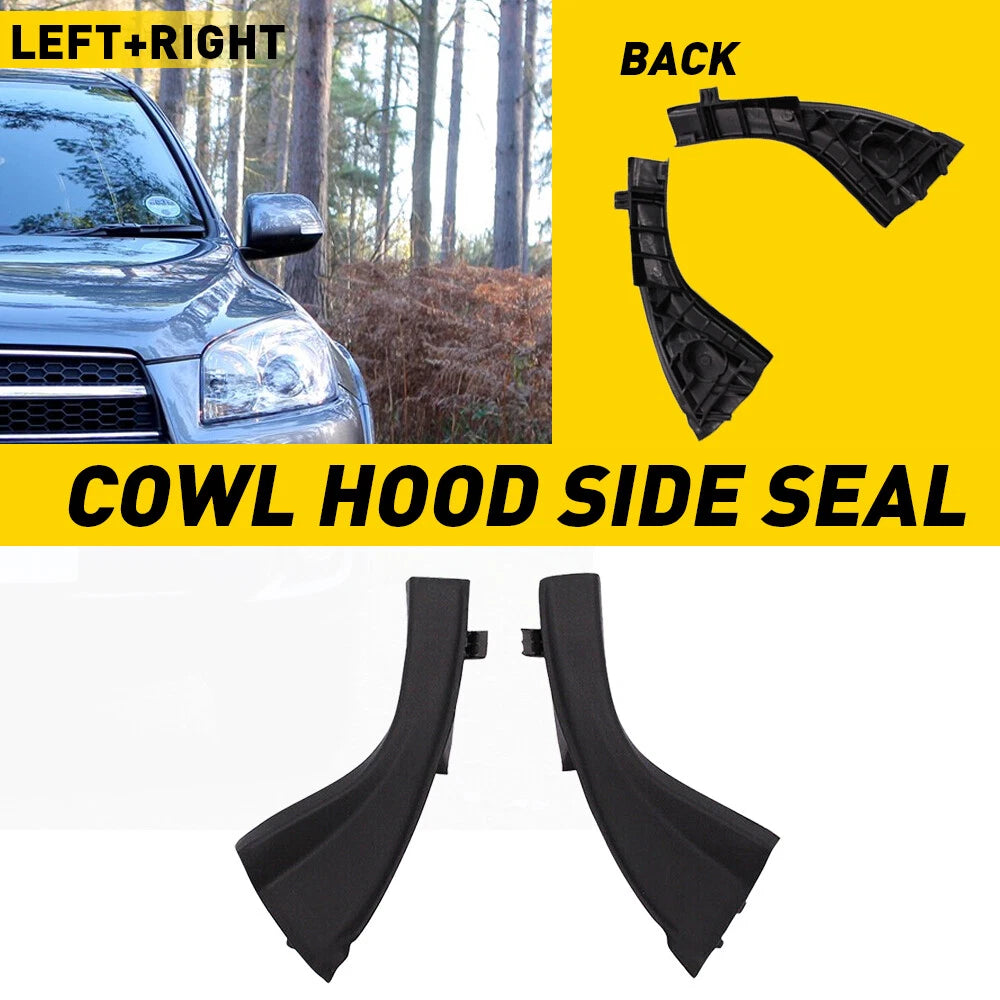 2X Front Windshield Wiper Cowl Trim Black for Toyota RAV4 (2006–2012)