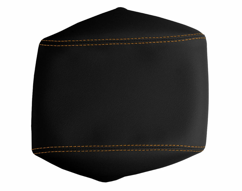 Leather Console Lid Armrest Cover for Dodge Challenger (2008–2014) Orange Stitch