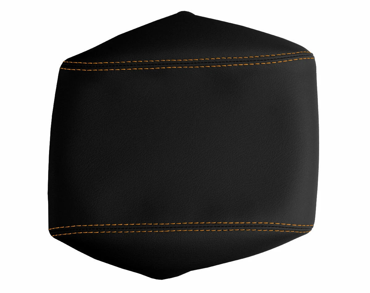 Leather Console Lid Armrest Cover for Dodge Challenger (2008–2014) Orange Stitch