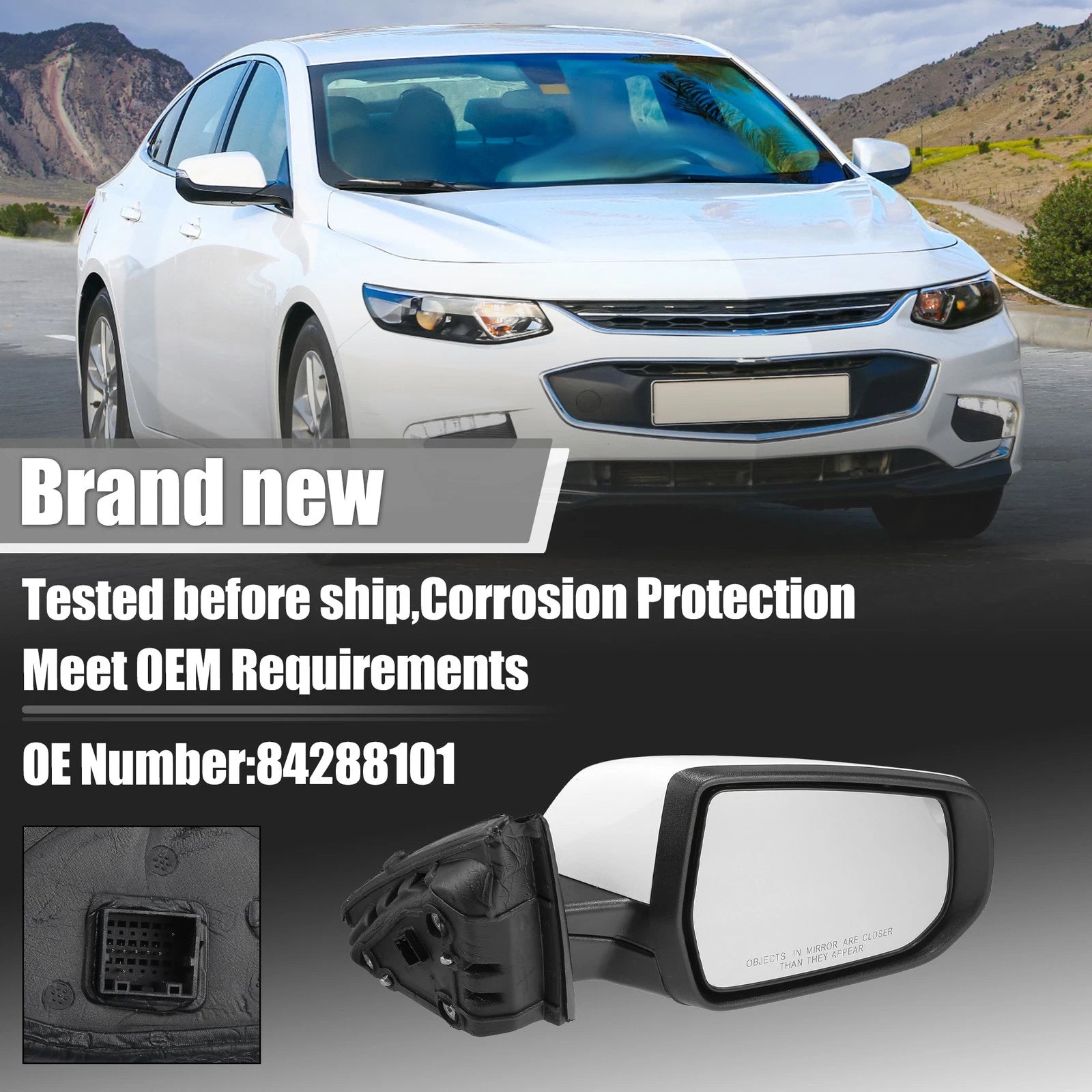 7Pin Right Side Exterior Door Mirror Assembly for Chevrolet Malibu (2008–2012)