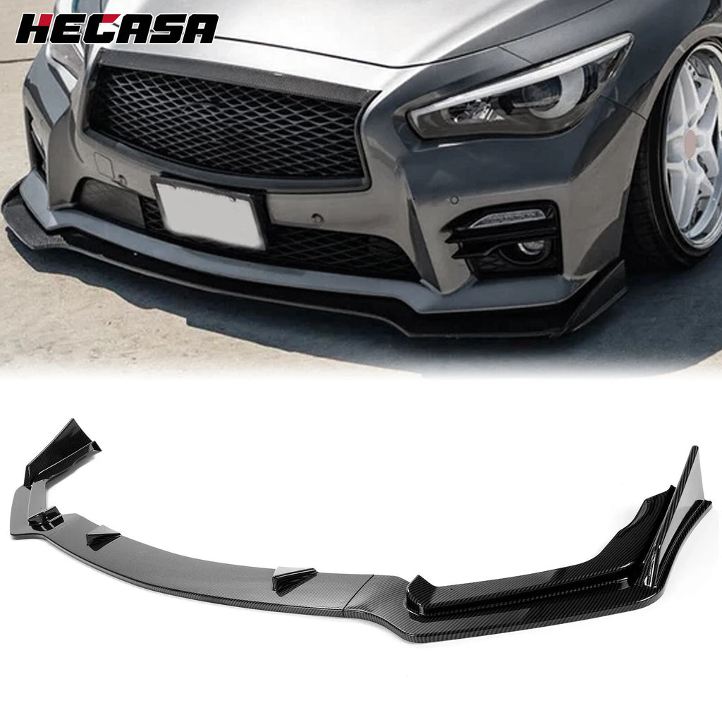 Front Bumper Lip Spoiler Splitter for Infiniti Q50 (2014–2017) Carbon Fiber