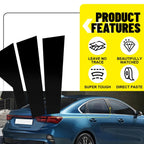 Set of 6 Pillar Post Trim Covers for Kia Forte (2019–2024) Black