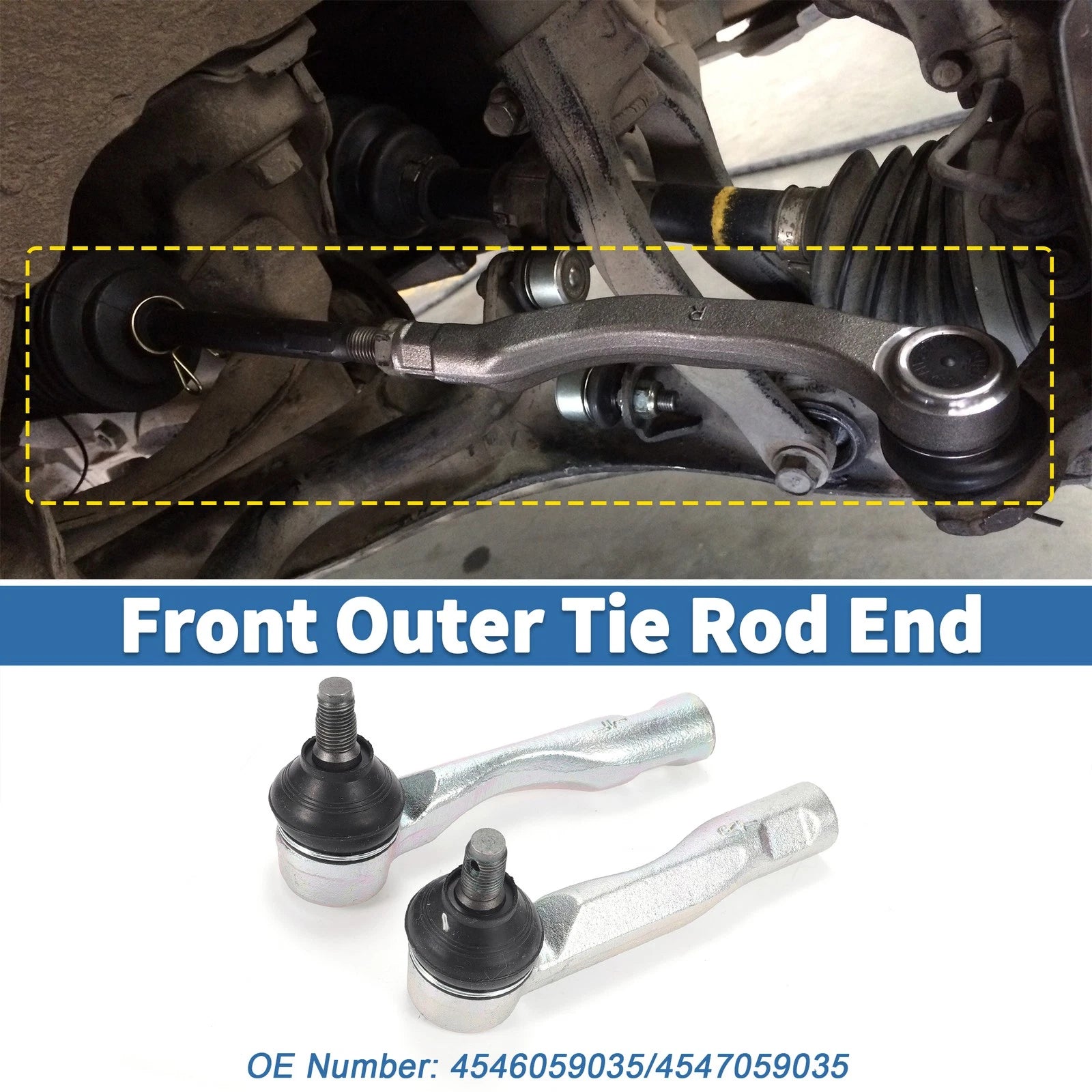 2X Front Outer Tie Rod Ends for Lexus IS300 (2001–2005) No. 45460-59035/45470-59035
